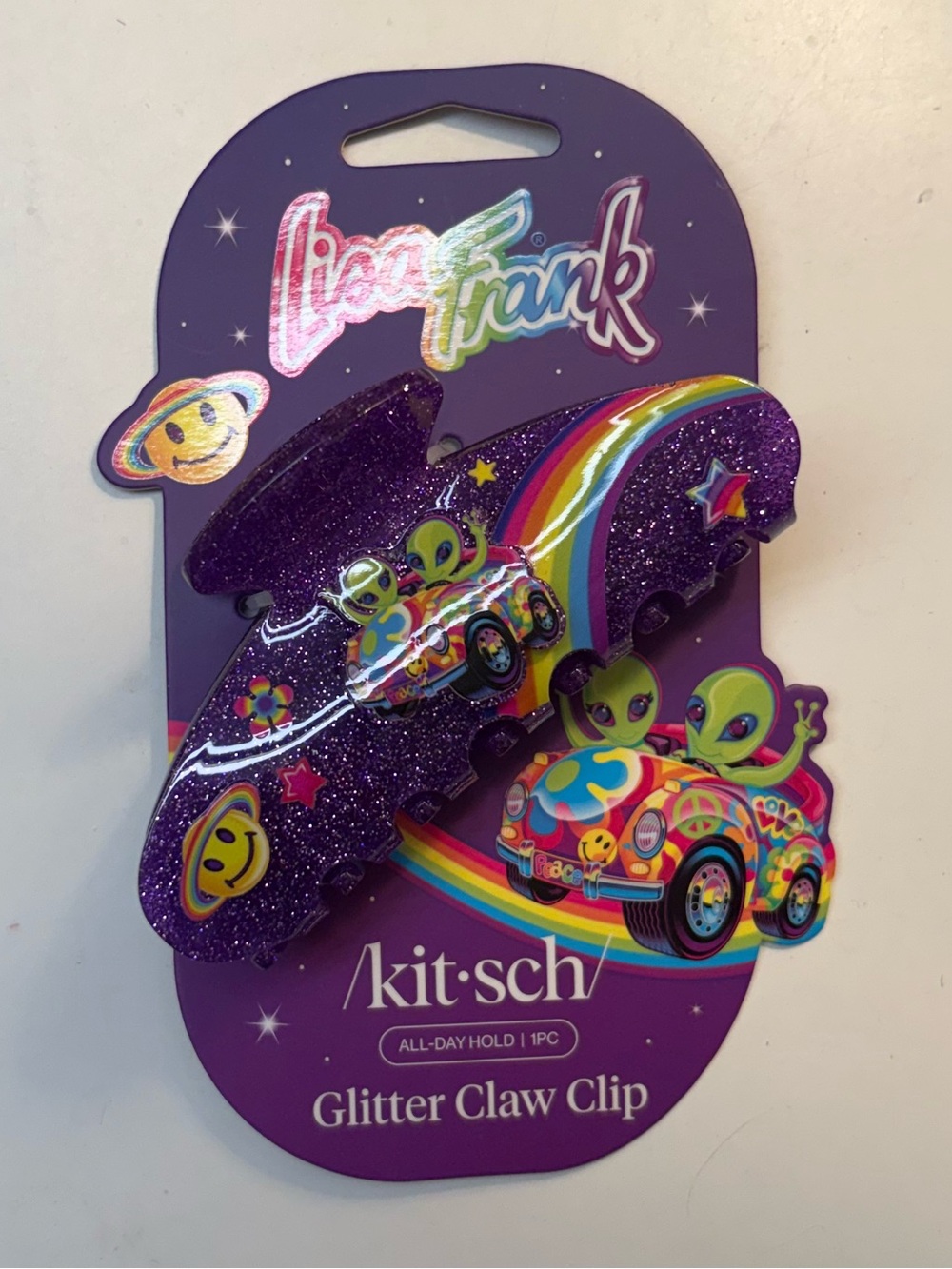 Kitsch x Lisa Frank glitter claw clip NWT